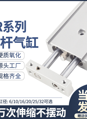TR双轴双杆气缸小型气动大推力TN 6/10/16/20/25/32-10 20 30 40