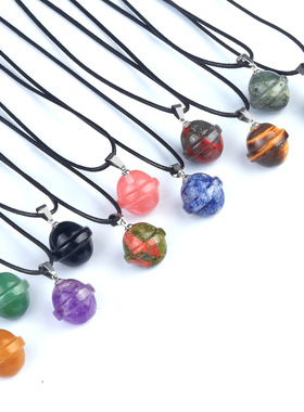 天然水晶星球吊坠银河系行星饰品