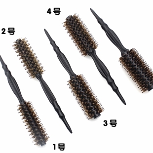 韩国进口滚梳发廊专用野猪鬃毛耐高温圆滚梳子内扣刘海小号卷发梳