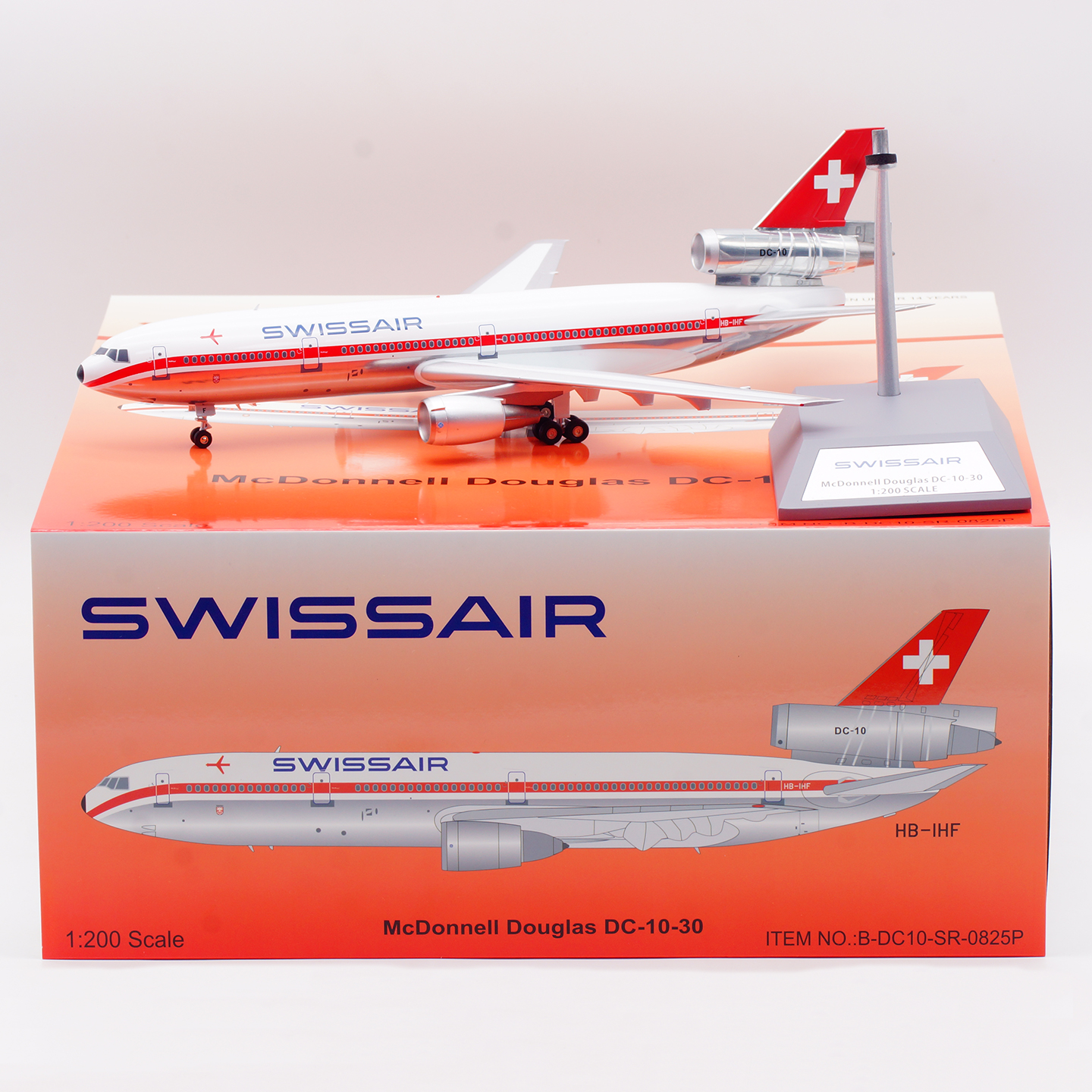 瑞士航空合金飞机模型麦道DC-10