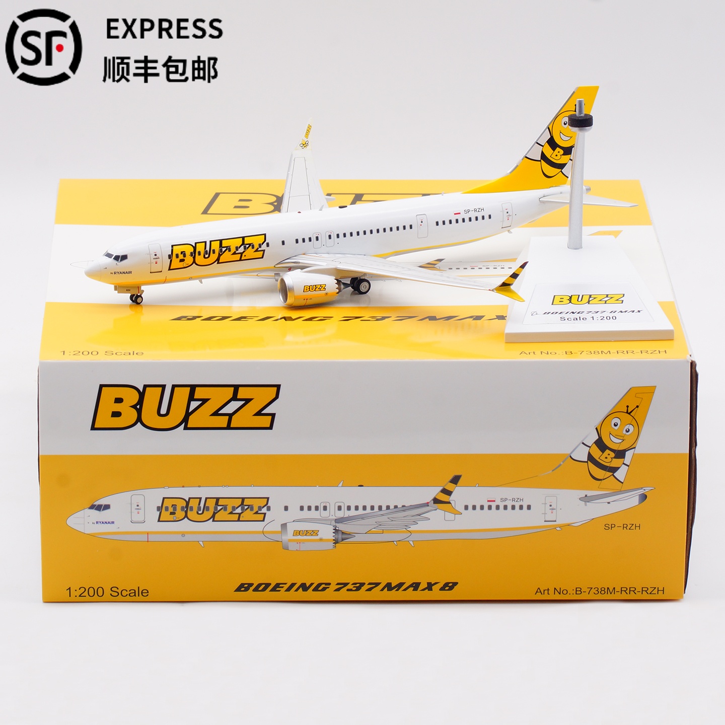 BUZZ航空合金飞机模型B737-8MAX