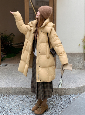 ins超火面包羽绒服女中长款2025新款冬季韩版高级感宽松保暖外套