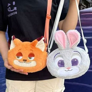 疯狂动物城包包单肩斜挎包包女毛绒玩偶兔子朱迪狐狸尼克可爱背包