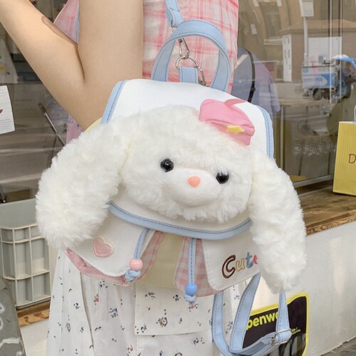 日系甜美蕾丝可爱Lolita兔子耳朵双肩包女小众背包波点学生小书包