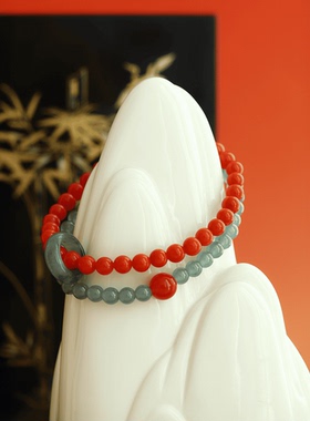 高品南红柿子红手串天然翡翠母亲节礼物男款文玩送女友冷门小众