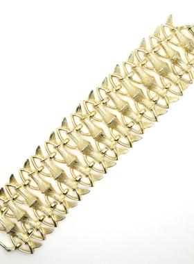 鱼骨宽手链素金埃及风