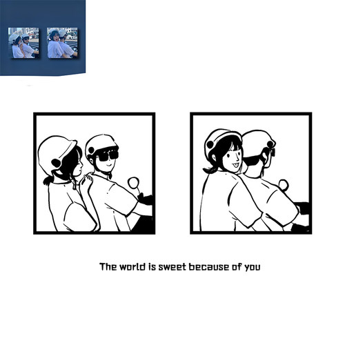 手绘卡通Q版情侣简笔画头像定制约稿真人照片动漫人像漫画头像定