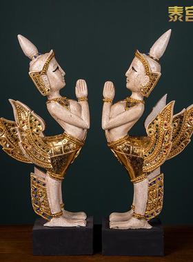 泰宫装泰国进口木雕人物泰式