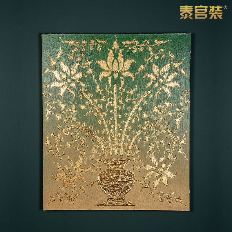 泰式风格金箔画玄关走廊装饰画