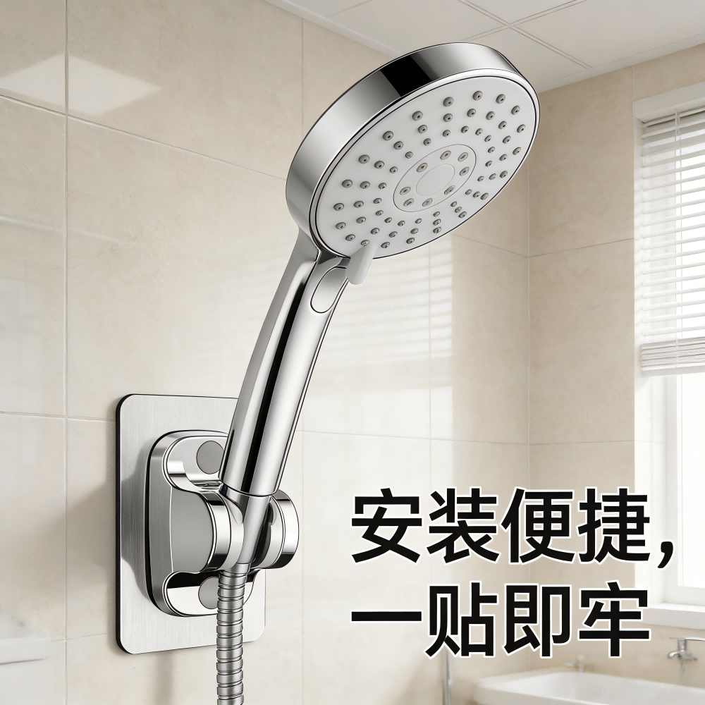 佰利旺花洒支架自粘贴可淋雨配件图片