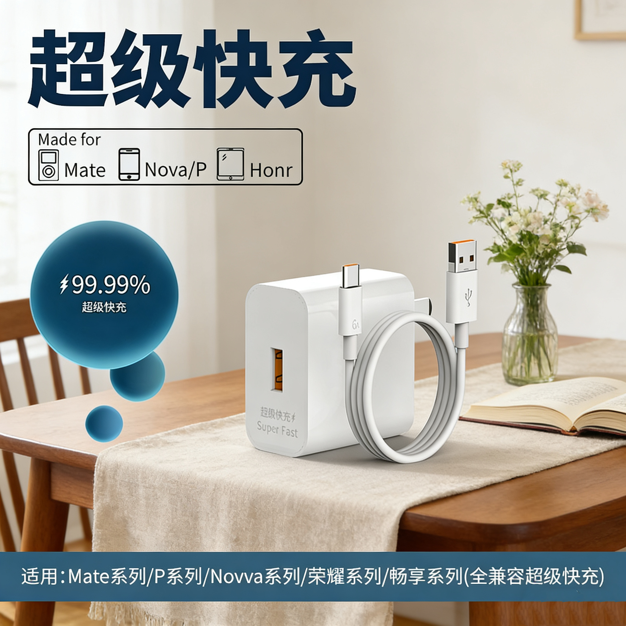 适用华为Nova14Pro/13pro/12pro/11/10/华为nova14/Nova13/Nova12超级快充数据线TypeC充电器插头闪充套装