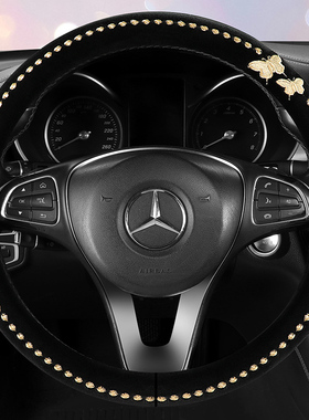 蝴蝶结短绒冬季盛昊s8ID6A2V6福豆F3proU1老头乐四轮电动方向盘套