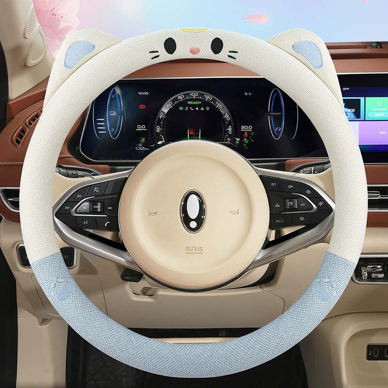 电瓶车金博m7福宝曲奇米乐F6SF2电动四轮方向盘套卡通老头乐把套