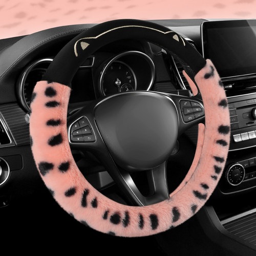 新款毛绒冬季豹纹盛昊Gl8/A8L/F6pro/C2/F8mini电动四轮方向盘套