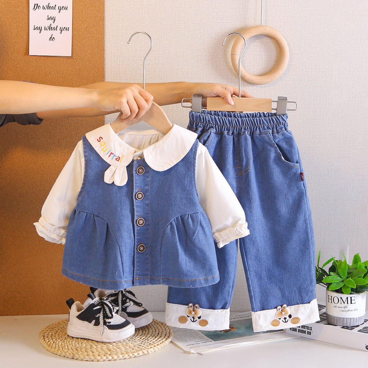 女童套装春装2026新款时髦洋气儿童装宝宝牛仔三件套马甲衣服春秋,童装/婴儿装/亲子装,套装,淘宝优惠券,粉丝福利购,淘宝优惠卷