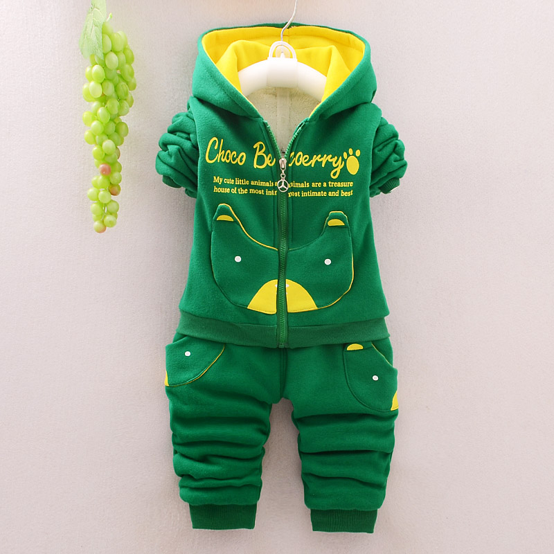 男童装秋冬款两件套装加绒加厚婴儿童衣服女宝宝冬装1-3岁外套潮4