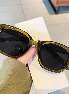 2023新款高级绿色方形墨镜小红书抖音同款太阳镜防紫外线一件