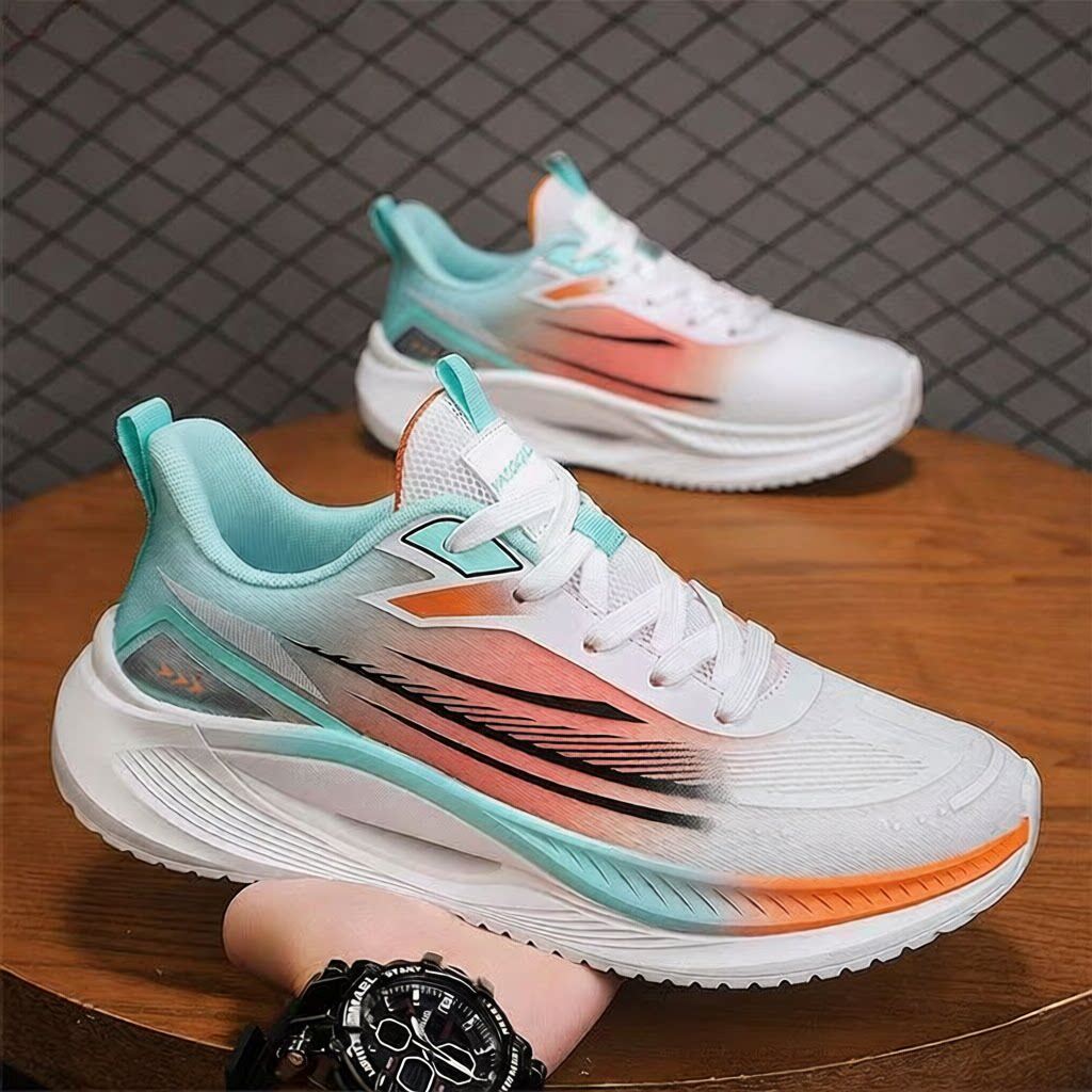 男鞋夏季新款时尚跑步鞋男款减震超轻透气休闲鞋飞织网面运动鞋男