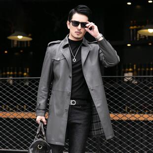 领皮风衣外套休闲商务 西装 海春秋新款 宁真皮皮衣头层羊皮中长款