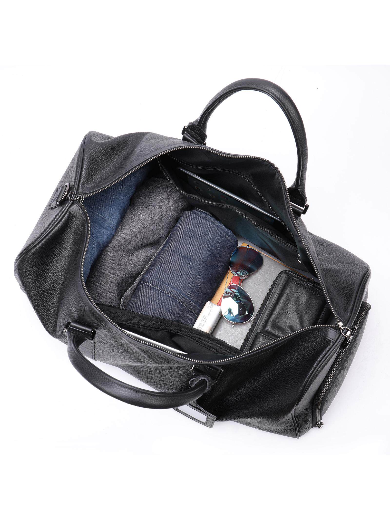 BUSINESS PORTABLE LARGE CAPACITY LEATHER TRAVEL BAG LEISURE FITNESS BAG SHORT-DISTANCE BUSINESS TRIP FIRST LAYER COWHIDE LUGGAGE BAG
