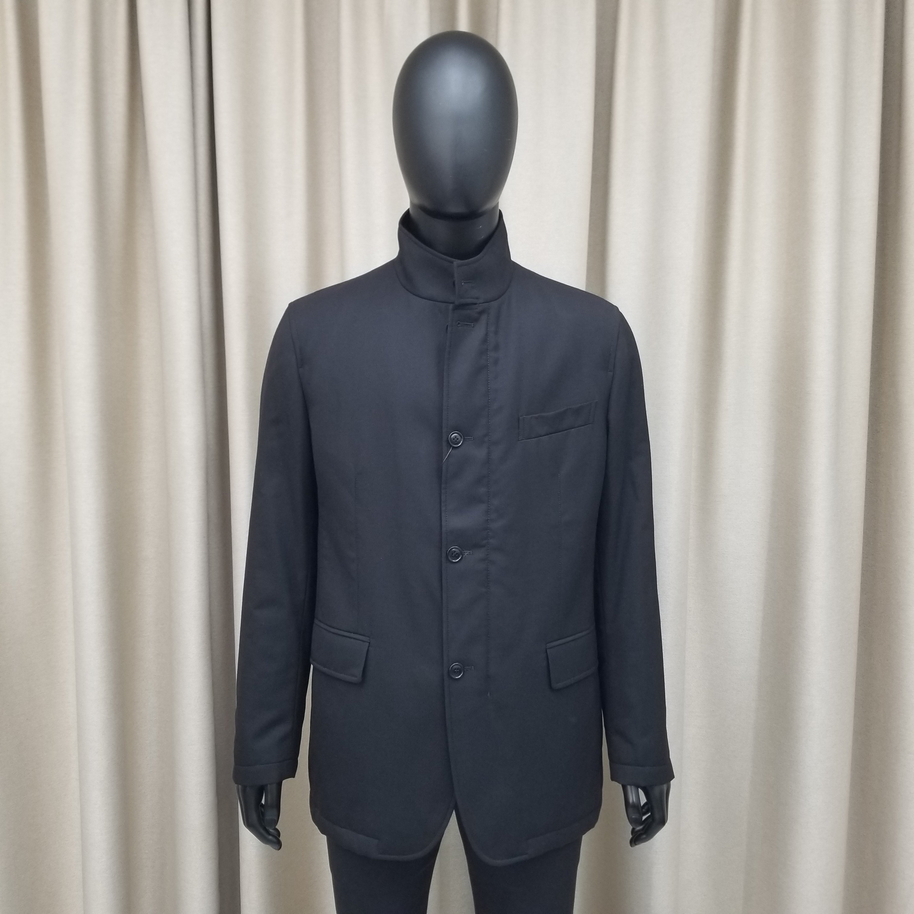 纳巴罗新款 精纺羊毛棉衣中老年男棉服夹克商务休闲立领宽松外套2