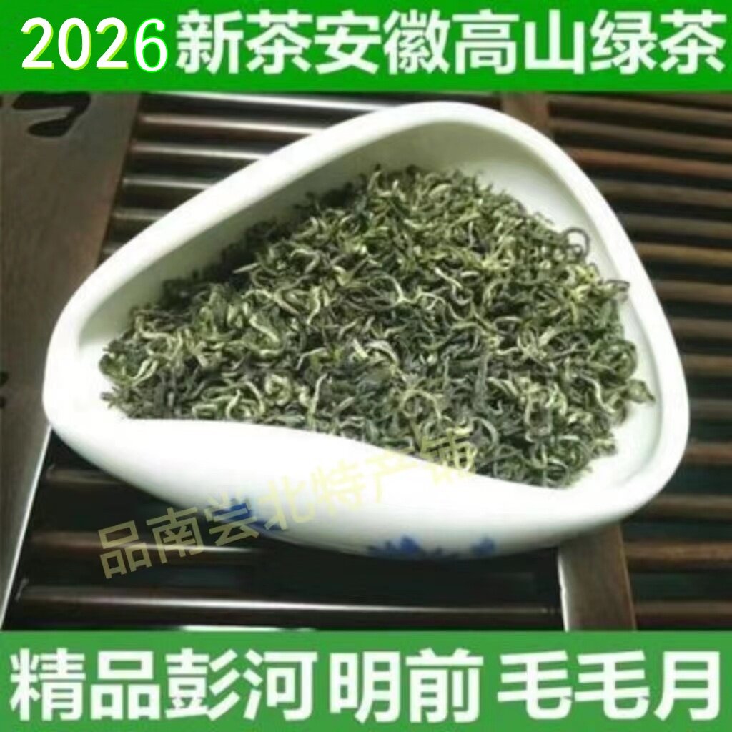 2026年绿茶嫩芽安徽天柱山潜山明前彭河毛毛月炒青高山绿茶送礼