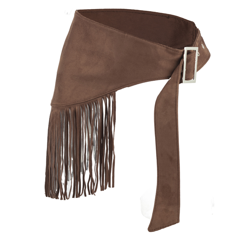 三角巾流苏腰封女款美式辣妹黑色