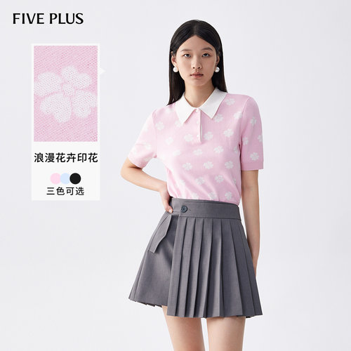 短袖针织衫FivePlus复古