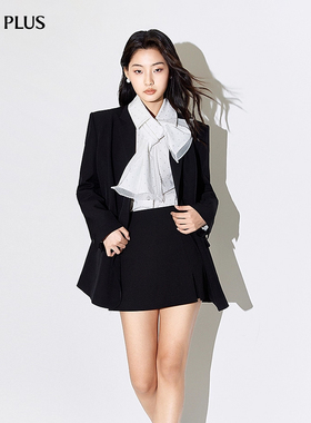 FIVE PLUS中长宽松西装外套女美拉蓝高智通勤上衣高级感休闲西装