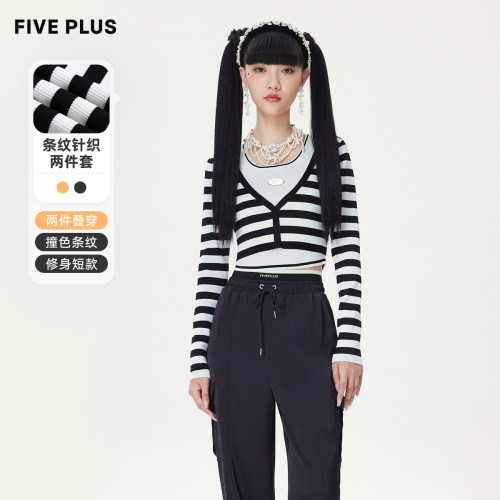 时尚条纹针织衫FivePlus
