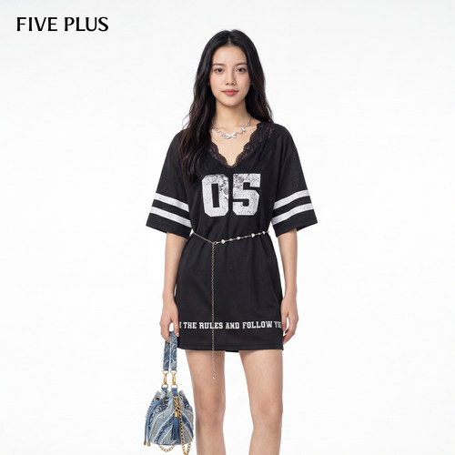 FIVEPLUS美式运动风连衣裙