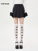 女夏季 FIVE A字裙裤 女设计感高腰阔腿黑色短裤 PLUS休闲裤