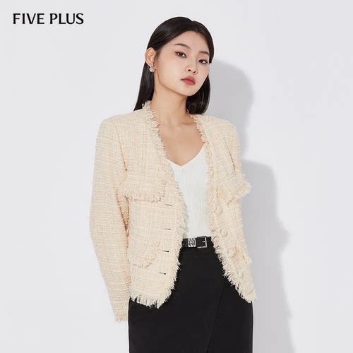 FivePlus小香风肌理感短款外套
