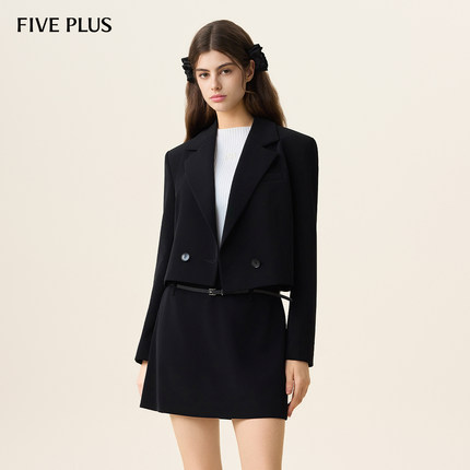 FIVE PLUS高智通勤西装外套女宽松短款西服小个子2026新款女春装