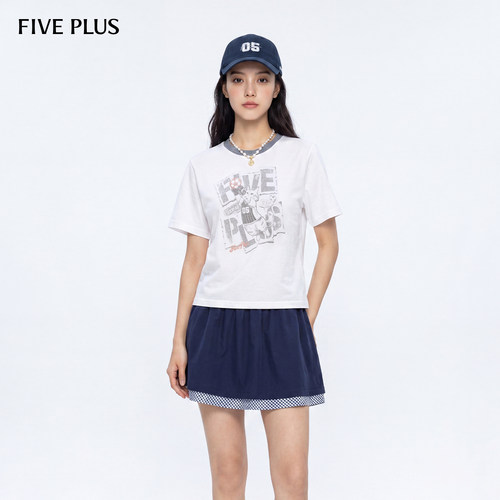FIVEPLUS复古短袖T恤女
