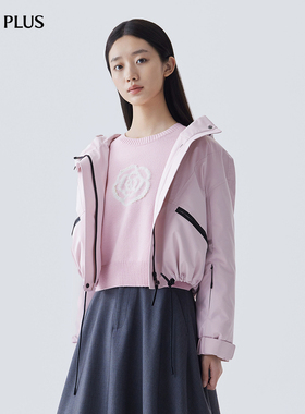 FIVE PLUS连帽羽绒服女轻暖鸭绒短外套小个子派克