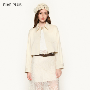 女秋装 FIVE 2025新款 夹克上衣落肩袖 PLUS智感通勤外套女翻领长袖
