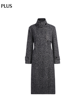 FIVE PLUS呢料设计感小众拉链高级羊毛双面呢大衣2025新款女冬装