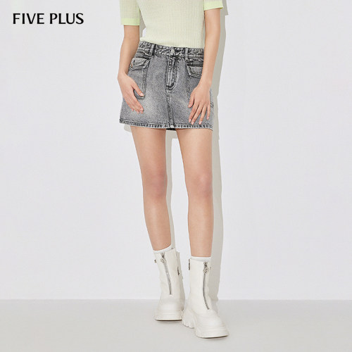 短款牛仔半身裙FivePlus复古