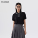 撞色小众设计感宽松女夏装 FIVE PLUST恤女上衣Polo领短袖