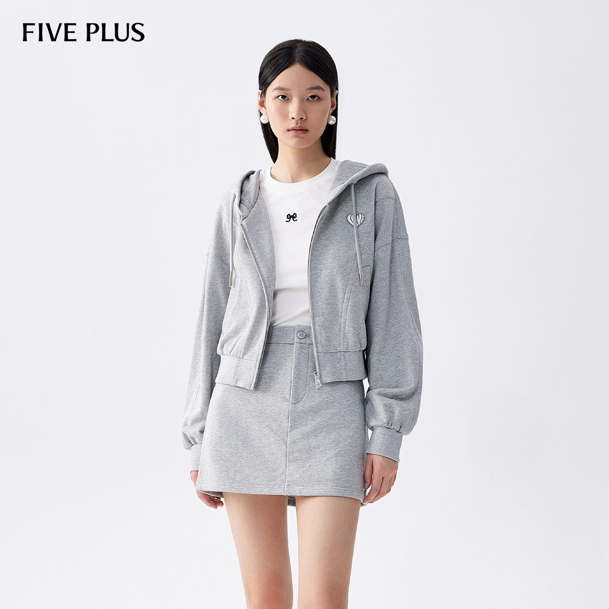 FIVEPLUS复古运动连帽卫衣