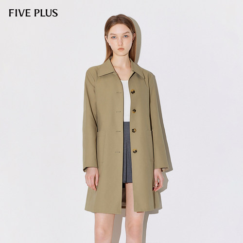 复古中长款风衣FivePlus