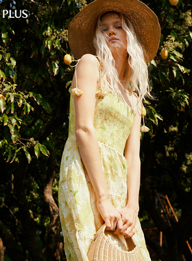 FIVE PLUS女夏装波嬉风浪漫碎花度假风吊带裙连衣裙女装