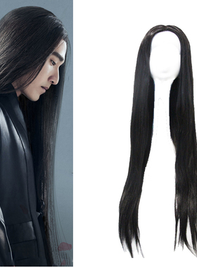 三生三世十里桃花 夜华同款COS假发 黑色古装无刘海美人尖假发