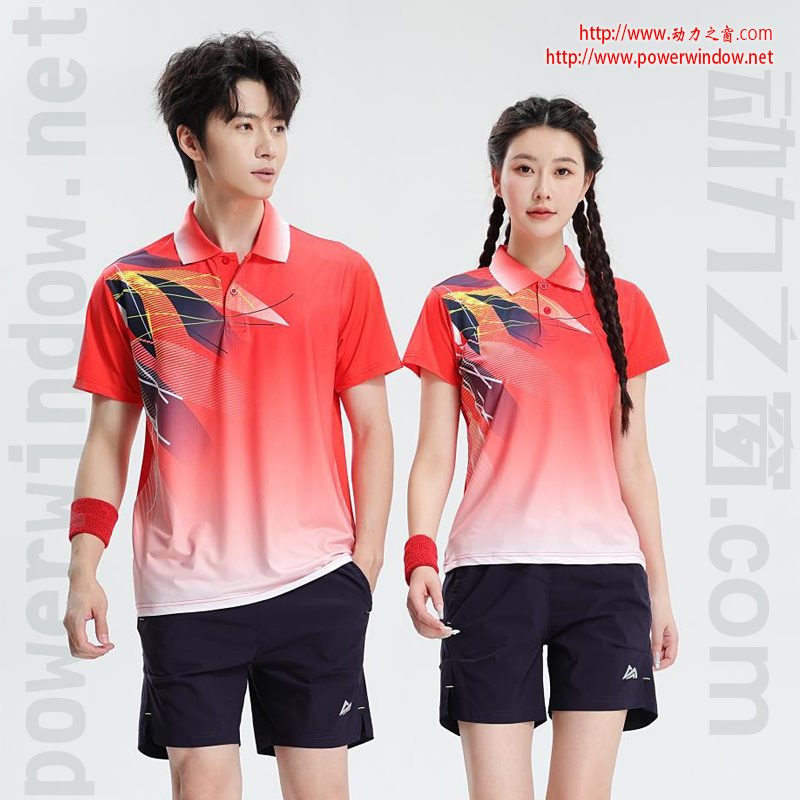 翻领羽毛球服短袖运动套装团体服