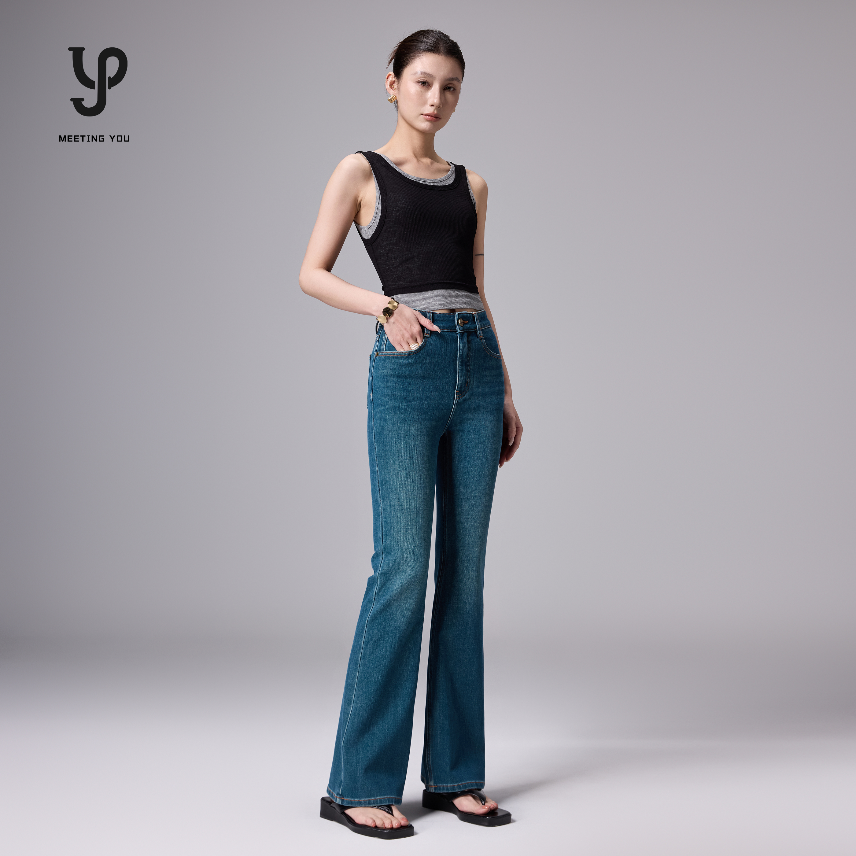 微喇裤九分常规棉弹牛仔布2025年