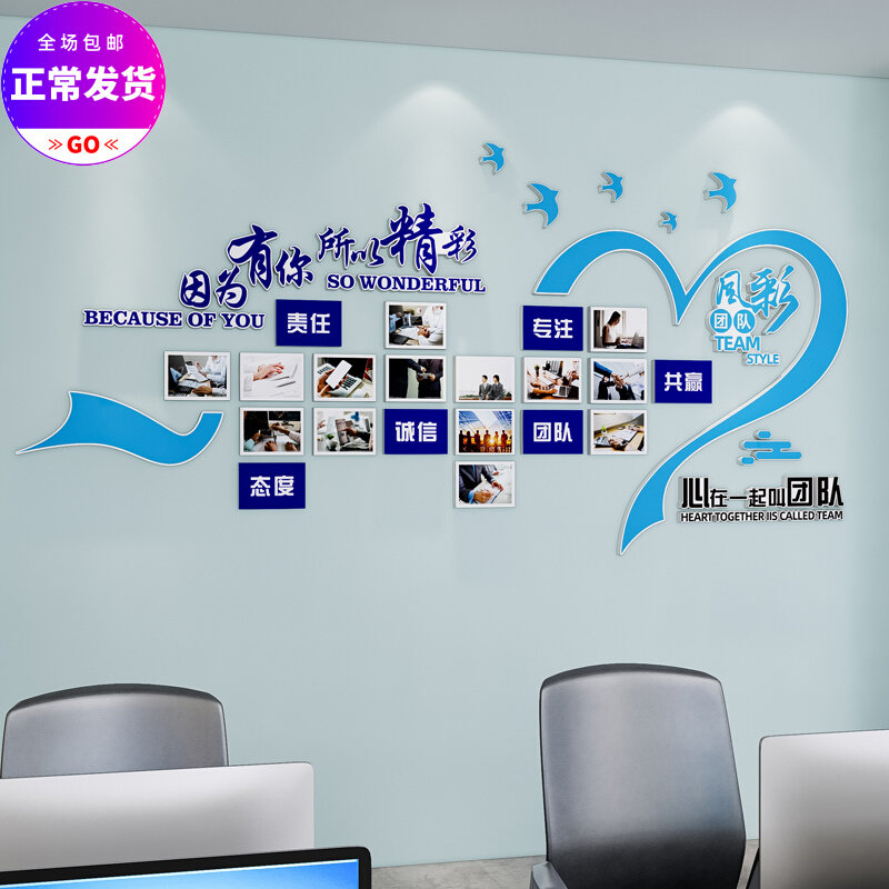 员工风采文化墙办公室装饰布置团队励志墙贴纸立体公司展示照片墙,家居饰品,软装墙贴,淘宝优惠券,粉丝福利购,淘宝优惠卷