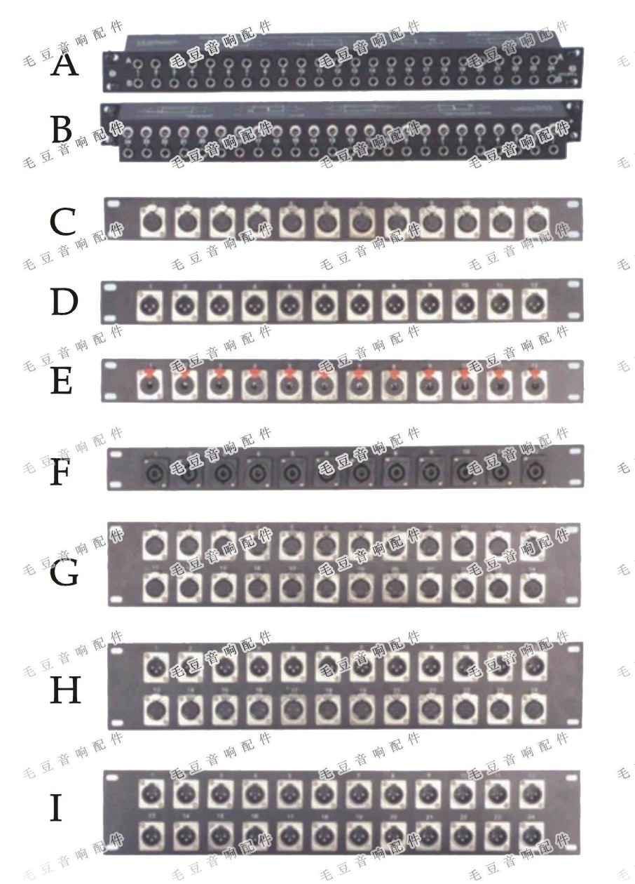 上机柜塞孔板跳线板1U话筒灯光信号面板机柜功放架信号面板