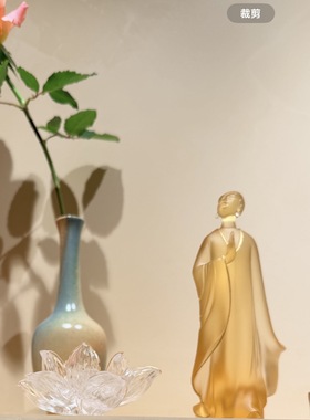 心缘堂琉璃禅意摆件【虚空】小和尚琥珀菩提客厅卧室玄关装饰品