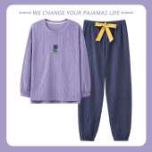 少女家居服套装 北极绒睡衣女士春秋季 可爱薄款 2025年新款 纯棉长袖